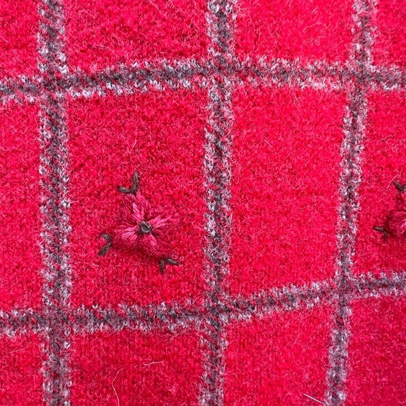 TALBOTS Vintage 100% Wool Zipper Floral Vest size Large - Picture 3 of 8